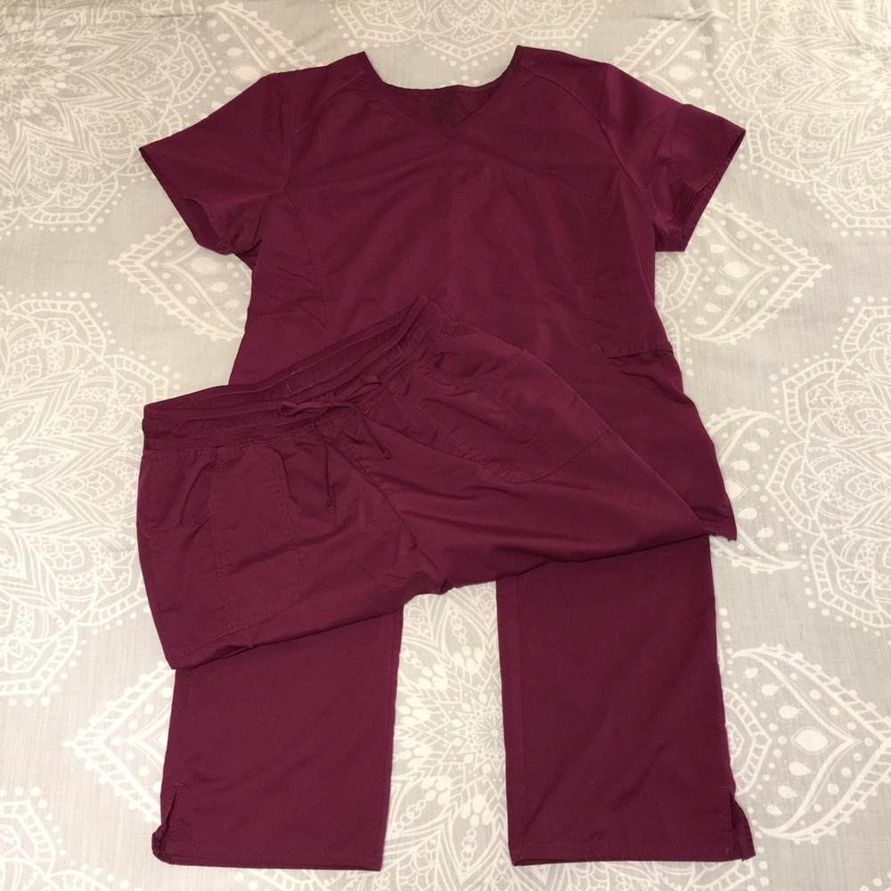*SOLD* ScrubStar Wine Colored Scrub Set